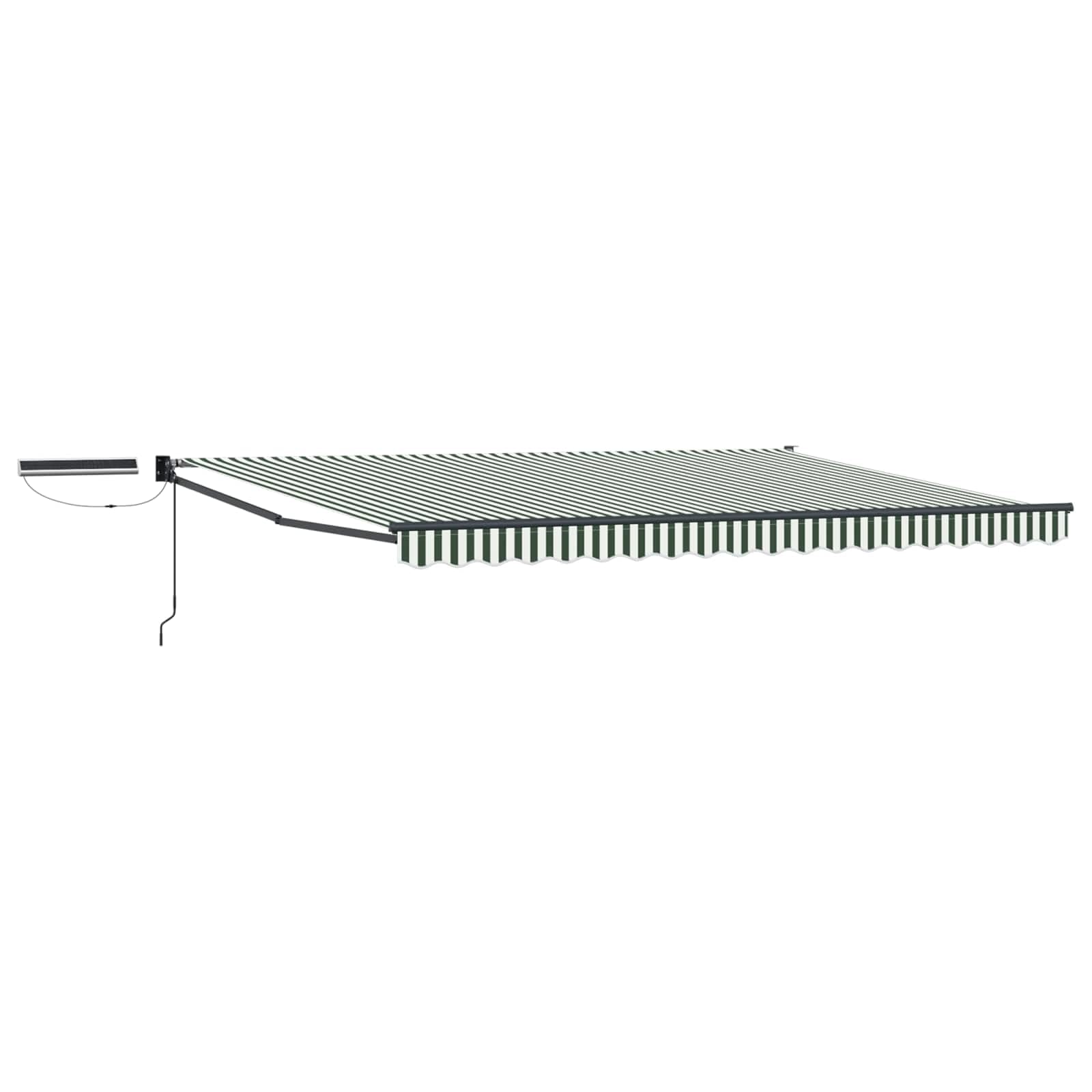 Tenda da Sole Elettrica in Alluminio, Verde Bianco Antracite, 5 x 3 m
