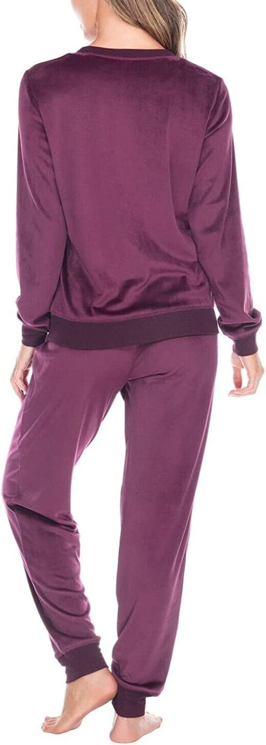 Honeydew Women's 2 Piece Super Soft Fleece Lounge PJ Set, Wildberry, Medium - Image 3