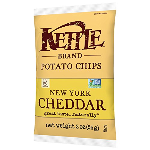 Image of Kettle Brand Potato Chips, New York Cheddar Bags, 2 Ounce (Pack of 24)