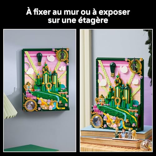 LEGO Wicked Tableau d’Emerald City - Art Mural - Set de Construction 3D pour Adulte - Maquette avec 6 Minifigurines & Figurine de Toto Le Chien - Décoration DIY - Cadeau pour Fans du Film 75685