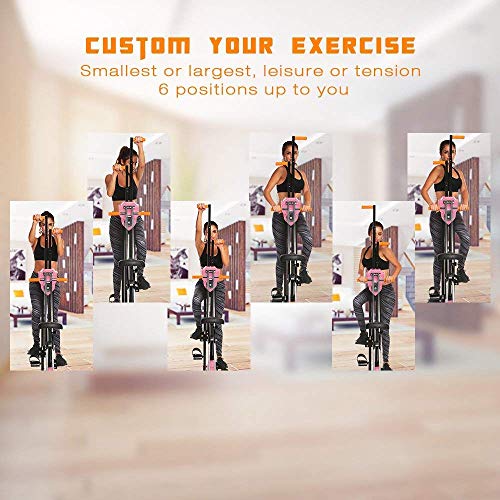 Hurbo Vertical Climber Home Gym Exercise Folding Climbing Machine Exercise Bike for Home Body Trainer Stepper Cardio Workout Training Non-Stick Grips Legs Arms Abs Calf (Pink)