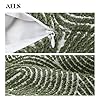 AELS Boho Decorative Textured Throw Pillow Covers 16x16, Modern Mid Century Rainbow Tufted Pillow Case, Farmhouse Rustic Geometric Woven Cushion Case for Bed Couch Sofa, Olive Green #3