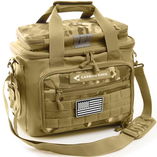 CARBON KING Bolsa Impermeável Para Equipamento De Pesca, Bolsa Para Caixa De Equipamento De Água Salgada, Bolsas De Pesca Para Homens - Presentes De Pesca Para Homens Cáqui
