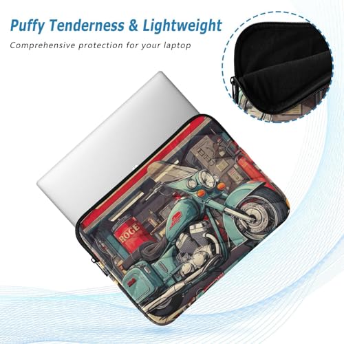 Funda para laptop 13-14 pulgadas con diseño vintage de motocicleta miniatura 5