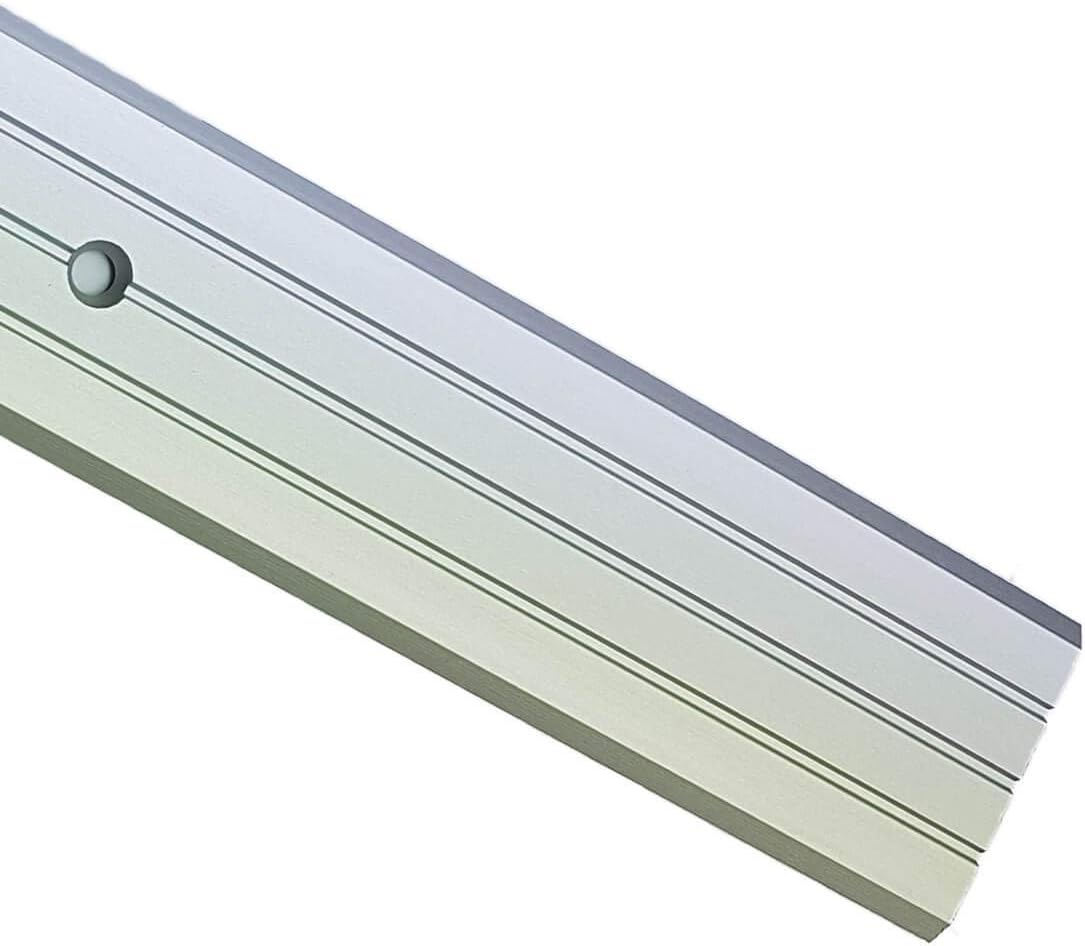 Cezar - Wide Flat Transition Strip - 1 17/32 Width - 3 Ft Length - Silver - Anodized Aluminum