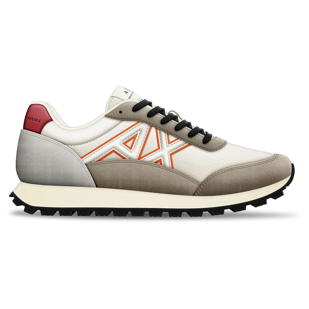 Armani Exchange Male Drop, Lace up Sneaker, Multicolor, 41.5