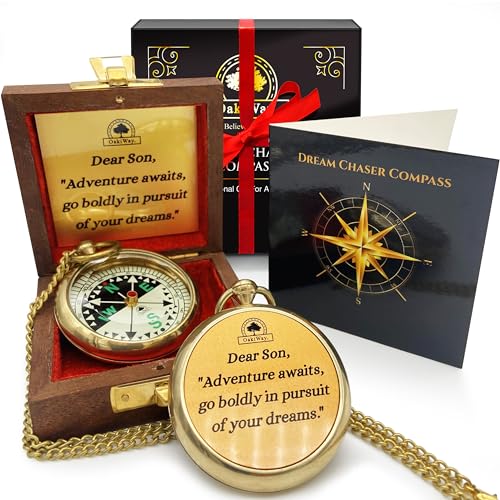 Image of The Dream Chaser Compass - Go Confidently -2026 Unique Graduation Gifts for Him, College, High School, Cool Birthday Gift Idea for Son, Boys, Motivational Greeting Card Included