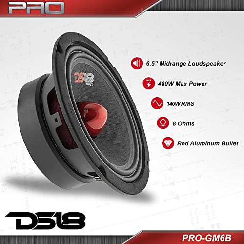 DS18 Bullet Midrange and Tweeter Combo - Complete Mids and High Car Audio Package - Includes 2X 8 Midrange Loudspeaker and 2X Aluminum Super Bullet Tweeter 1" Built in Crossover - Door Speaker Combo - image 3