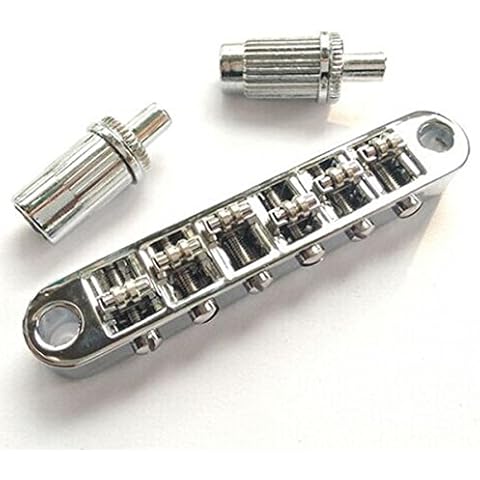 Chrome Guitar Roller Saddle Tune-O-Matic Bridge Fit For Les Paul SG Dot Bigsby Guitar M8 Threaded Posts Cover