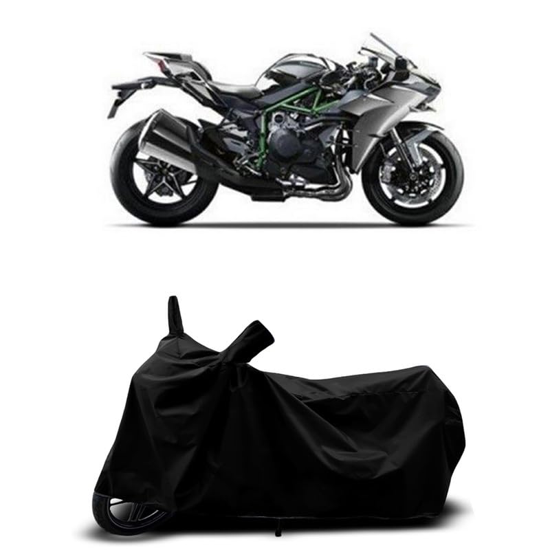 Image of DUFFEL-All Two Wheeler Bike /Scooty Body Cover Used for Kawasaki Ninja H2 Heat Protectio /Water Resistance /UV-Rays /Birds Dropping /Scratchproof /Dust Proof /Waterproof All Variants [Black]