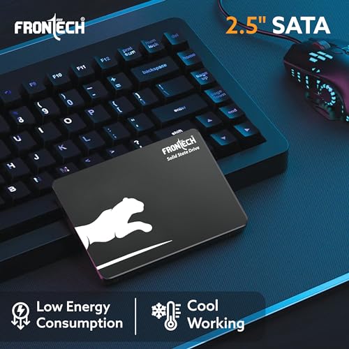 Image of FRONTECH 512GB Internal SSD, 2.5 SATA, TLC+SMI, Low Energy Consumption, Ultra Fast with Read /Write Speed Upto 500 /480 Mbps, (SSD-0015, Black & White)