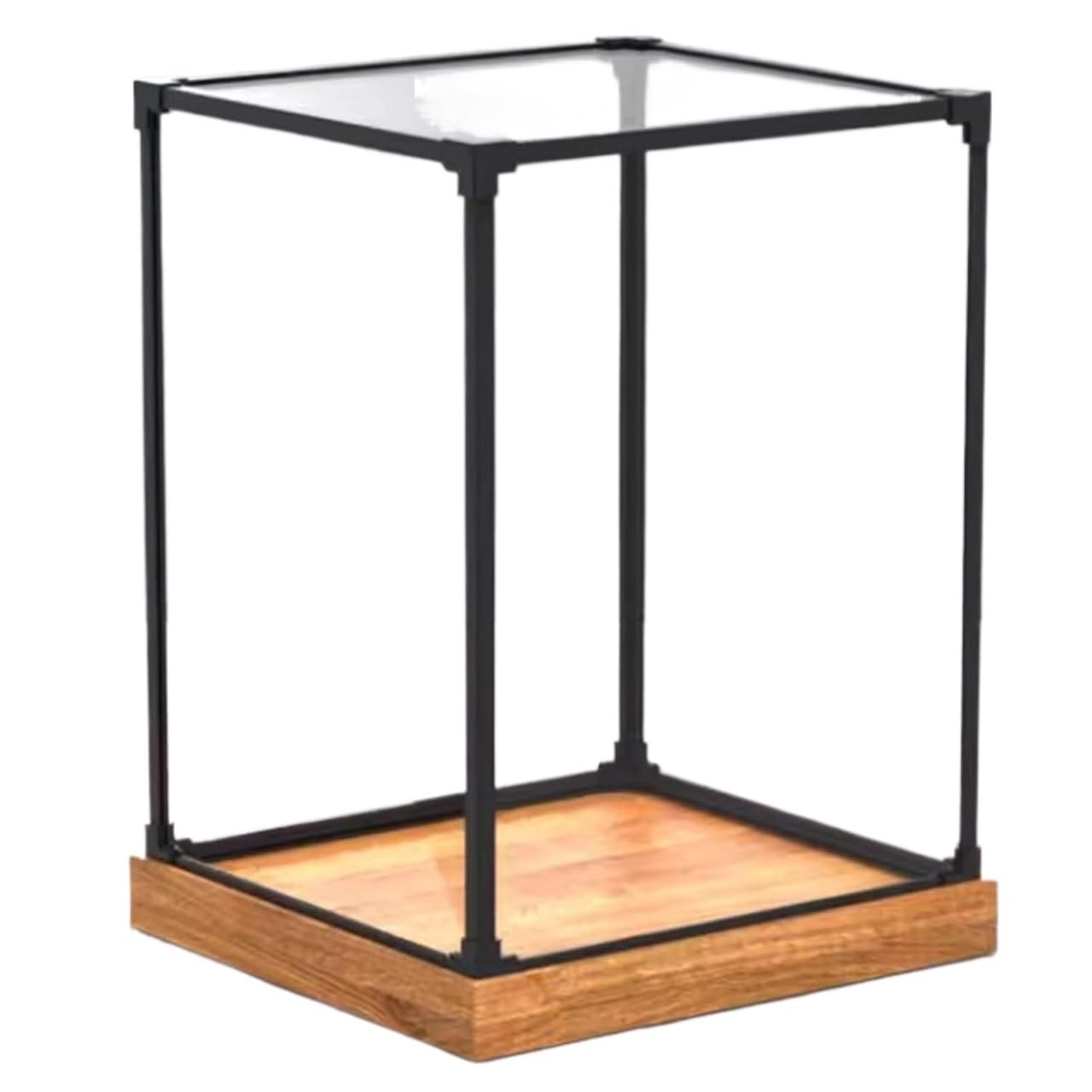 EYRMQWJPC Transparent Showcase Dust Cover, Proof Clear Acrylic Display Case With Black Metal Frame Multiple Sizes(25x25x35cm(10x10x14in))