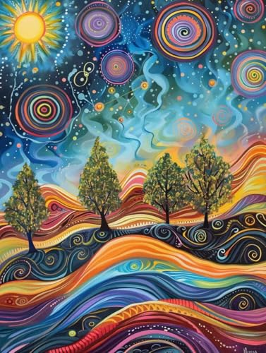 Kit créatif peinture acrylique adulte 100x130cm pour recouvrir un grand mur vide avec un style colore