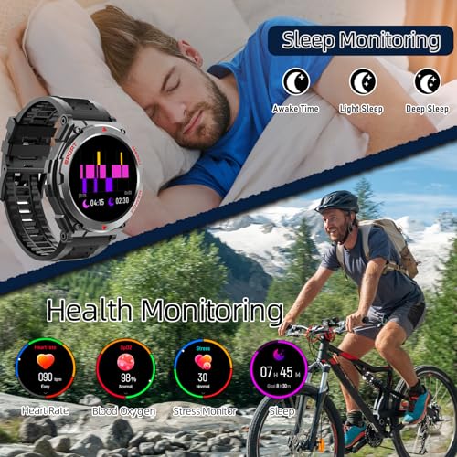 Bvlrksc SS666 Military Smart Watch For Men, 1.52 Inch Hd Fitness Tracker Smartwatch With Answer/Make Call, Sport Watch With Heart Rate Spo2 Stress, Sleep Monitor Compatible thumb #2