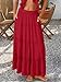 Trendy Queen Long Skirts for Women Boho Maxi Skirt Summer Swing Tiered A-Line Elastic High Waist Dress with Pockets Fashion Red S