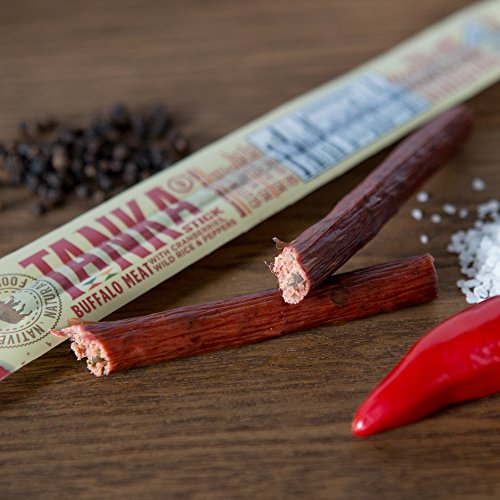 Bison Pemmican Meat Stick with Buffalo & Cranberries By Tanka, Gluten Free, Beef Jerky Alternative, Spicy Pepper, 1 Oz, Pack Of 12