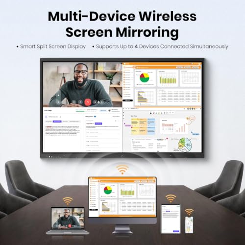 Image of 54'' 4K UHD Smart Board, Interactive Digital Whiteboard, 20-Point Touchscreen, All-in-One Electronic Whiteboard for Office Classroom Home Business