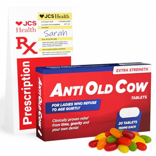 Anti Old Cow Funny Birthday Gifts for Women - 60th, 50th, 40th, 30th for her, Bday Present for...