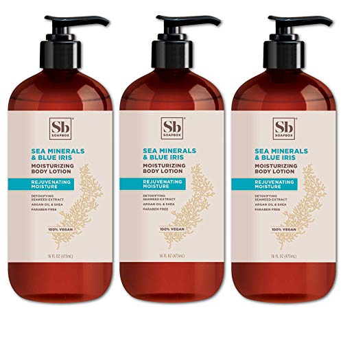 Soapbox Sea Minerals & Blue Iris Moisturizing Body Lotion With Shea Butter & Argan Oil | Paraben Free, Cruelty Free, Vegan, Made In The Usa (16Oz, 3 Pack) #TOP27
