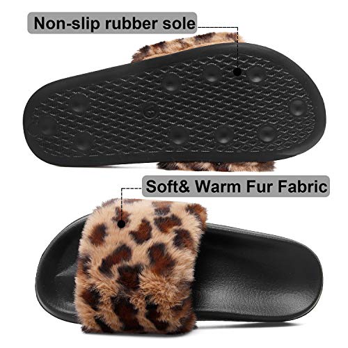 Image of Spesoul Slides for Women Womens Slippers Fur Fuzzy Fluffy for House Bedroom