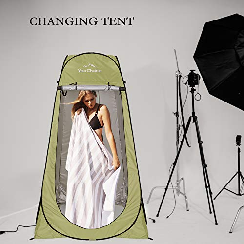 Image of Your Choice Pop Up Shower Tent 47.2 inch Wx74.8 /82.7 inch H Privacy Changing Tent | Waterproof Silver Coating Portable Shelter with Carry Bag for Camping, Beach, RV, Hiking, Fishing