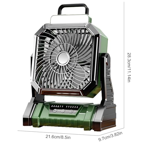 Générique Fan de camp, fan portable pour le camping | Fan de camping personnel | 5400mAh Battre à batterie de souffle à air réglable rotatif avec lanterne pour chambre de tente intérieure extérieure – Image 6