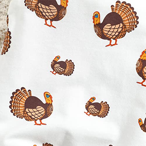 Voyoao Newborn Infant Baby Girls Boys Print Thanksgiving Turkey Autumn Sleeveless Romper 24 Month Boy (White, 6-12 Months) #TOP2