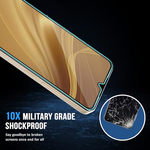 Image of ArmourPro Military Grade Gorilla Tempered Glass Compatible For Poco C71 (6.88 Inch) With Easy Installation Kit for Smartphone| Edge To Edge Coverage | Black, Pack of 2