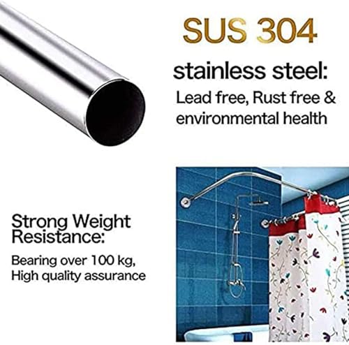 Rail d'angle réglable en acier inoxydable durable pour douche - 4