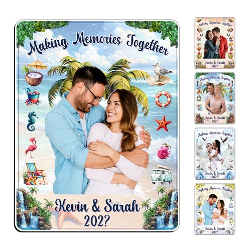 Personalized Couples Cruise Door Magnet with Photo & Text | Custom Honeymoon, Anniversary & Vacation Cruise Ship Decorations | Caribbean, Mexico, Hawaii, Alaska, Mediterranean