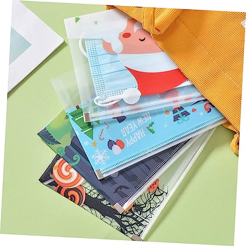 TEHAUX 10 Pcs saco de Bolsa de máscara portátil Saco de armazenamento máscara Desenho animado saco d