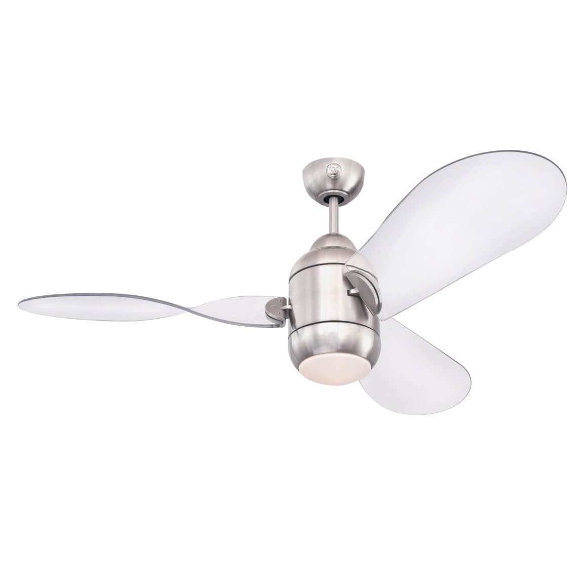 WestinghouseLighting 72258 Josef, Contemporary LED Ceiling Fan with Light and Remote Control, 122 cm, Brushed Nickel Finish, Frosted Opal Glass, DC Motor