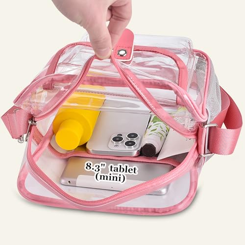 Image of SPODEARS Clear Crossbody Bag for Stadium, Concert, Festival & More - Adjustable Shoulder Strap & Bottle Holder
