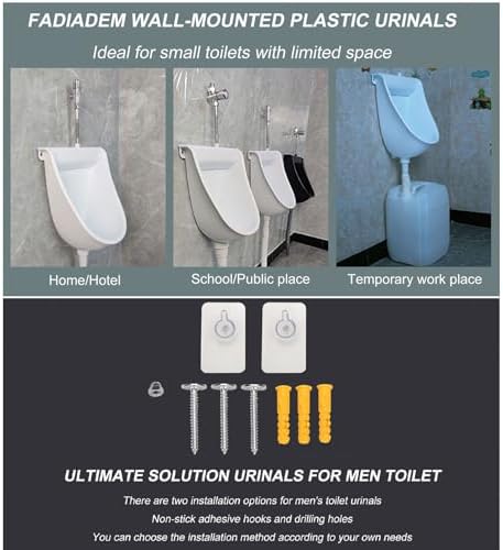 Portable Men's Urinal - Wall-Mounted Outdoor Urine Diverter, Travel-Friendly Waterless Toilet for Garage, Car, Camping & Hiking, Easy-to-Use Male Urinal Trough