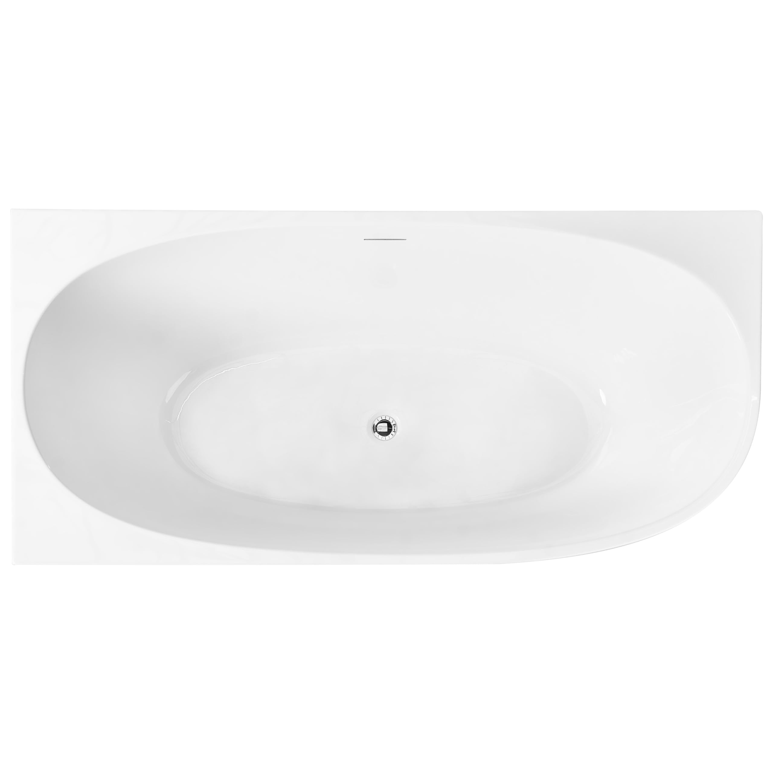 Bañera esquinera derecha moderna 170 x 80 cm acabado acrílico brillante blanco Parnaiba
