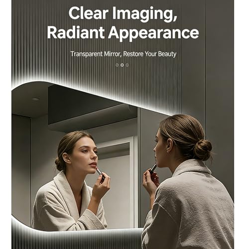 Miroir salle de bain LED tactile étanche IP44 avec heure - 5