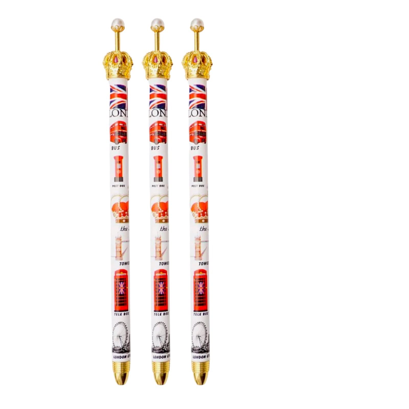 Souvenirs Set of 8 London Pens - London Landmarks Crown Pens - London Crown Pen - Union Jack Pen British Gift - Image 3