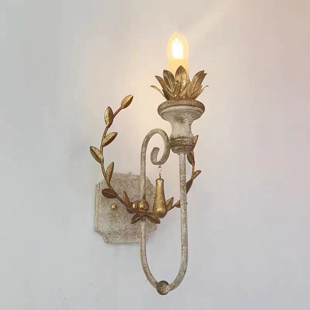 ITOSUI Rustic Wall Light Wood Farmhouse Wall Sconce Lamp, Antique Living Room Decor Wall Lighting Fixture, Indoor E14 Wall Sconces for Dining Room Bedroom Bedside Hallway Foyer