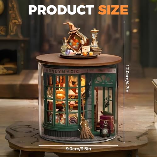 Image of PATPAT Robotime DIY Mini Hogsmeade's Sweet Shop Craft Kit with Built-in Lighting and Dustproof Cover for Home Decoration and Gifts,Complete Creative Handmade Model Set for Hobbyists Beginners