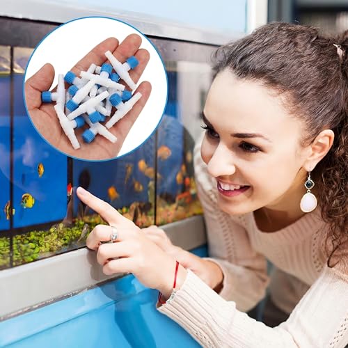 Image of Honoson 30 Pieces Aquarium Air Control Valve T Shaped Air Pump Control Valves Single Way Plastic Flow Regulator for 4 mm Hose Line Tubing Connector(Blue and White)