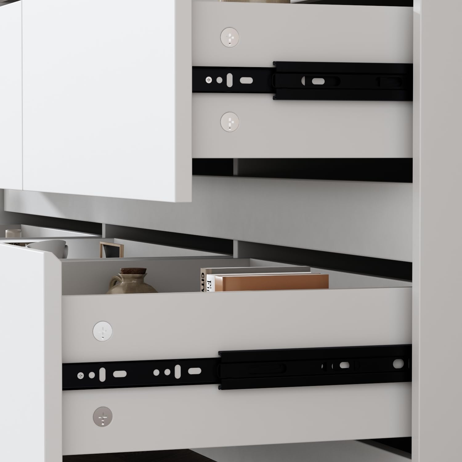 9 Drawer Double Dresser for Bedroom, 63" Wide Modern Chest of Drawers with 9 Deep Drawers, Wooden Easy Pull Long Drawer Dresser, White