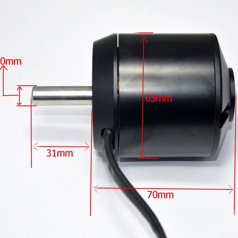 Moteur Brushless 6374 avec capteur pour skateboard et scooter télécommandé, puissance 2800 W, 170 KV, tension d'entrée 24 V, vitesse 4100 tr/min, interface banane 4.0