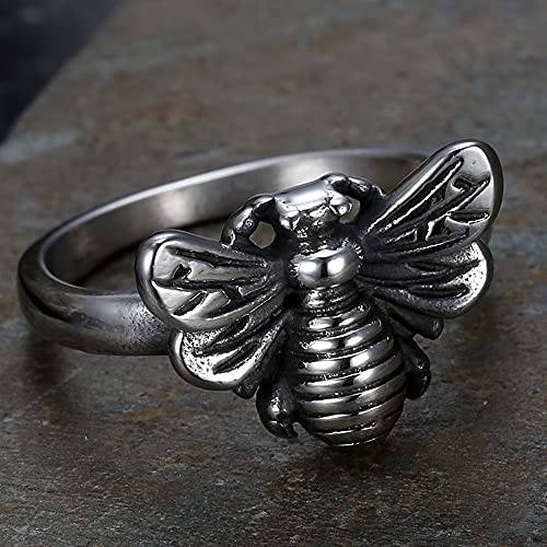 Jude Jewelers Retro Vintage Stainless Steel Cute Bee Style Birthday Party Holiday Halloween Ring4
