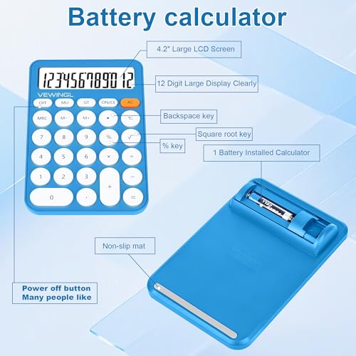 Image of Standard Calculator 12 Digit,6.2 * 4.2in Desktop Large Display and Buttons,Calculator with Large LCD Display for Office,School, Home & Business Use,Automatic Sleep,15 Tilt Screen