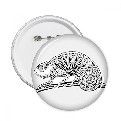 Badge bouton lézard animal portrait rond pour vêtement 5pcs S