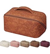 GOLDORANGE Large Makeup Travel Bag Capacity Cosmetic Bag Flower Makeup Bag Floral Makeup Storage ...