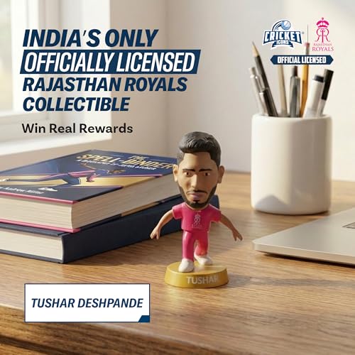 Image of Action Figure, IPL Edition 360 Rotatable Head, Cricket Player for Fans & Collectors (3 Inch Tushar Deshpande)