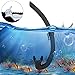 Full Wet Silicone Scuba Diving Snorkeling Breathing Tube Folding Swimming Snorkel Tube with Plastic Buckle Training Professional Antileak Diver Gear Accessory Adult Youth (Black)