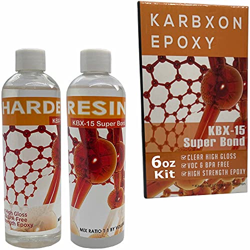 Image of KBX-15 Super Bond - Epoxy Resin Kit - 2 Part Crystal Clear epoxy - High Strength, High Gloss VOC & BPA Free - UV Resistant - Multi Purpose, Fiberglass, Carbon Fiber, Surface Coating (6)