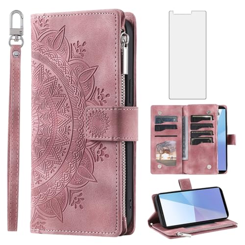 Housse Sony Xperia 10 VI antichoc avec porte-carte zippé et vitre